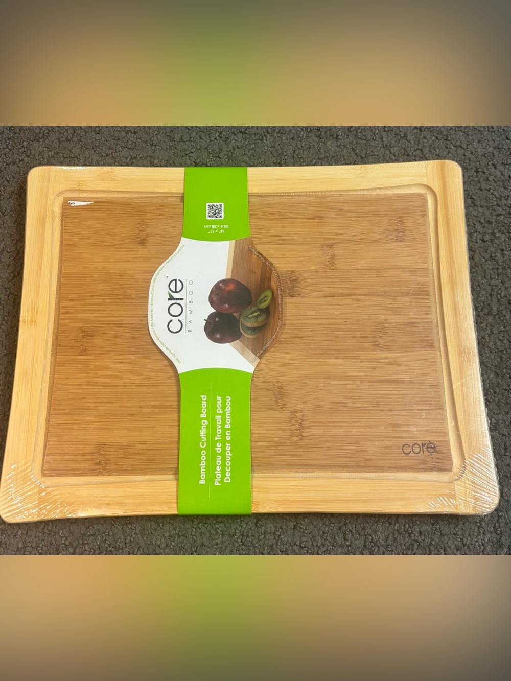 Core Bamboo Cutting Board 14” x 11” Wood New